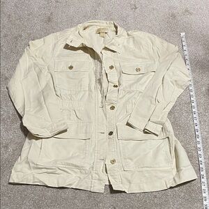 Michael Kors Cream Utility Jacket with Pocket Detail